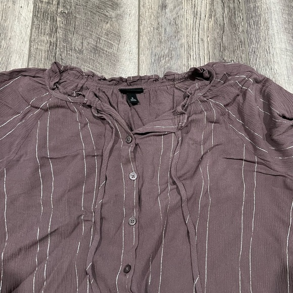 Torrid Purple Stripe Blouse - Picture 9 of 13